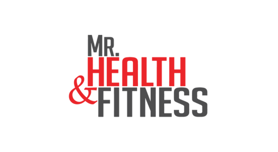 Logo for Mr. Health & Fitness on a white background