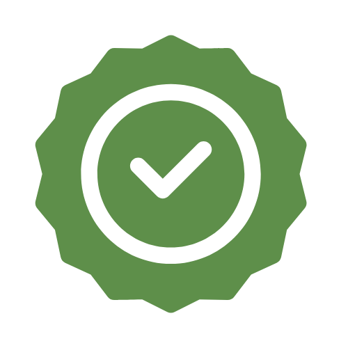 Green check mark icon on a green background
