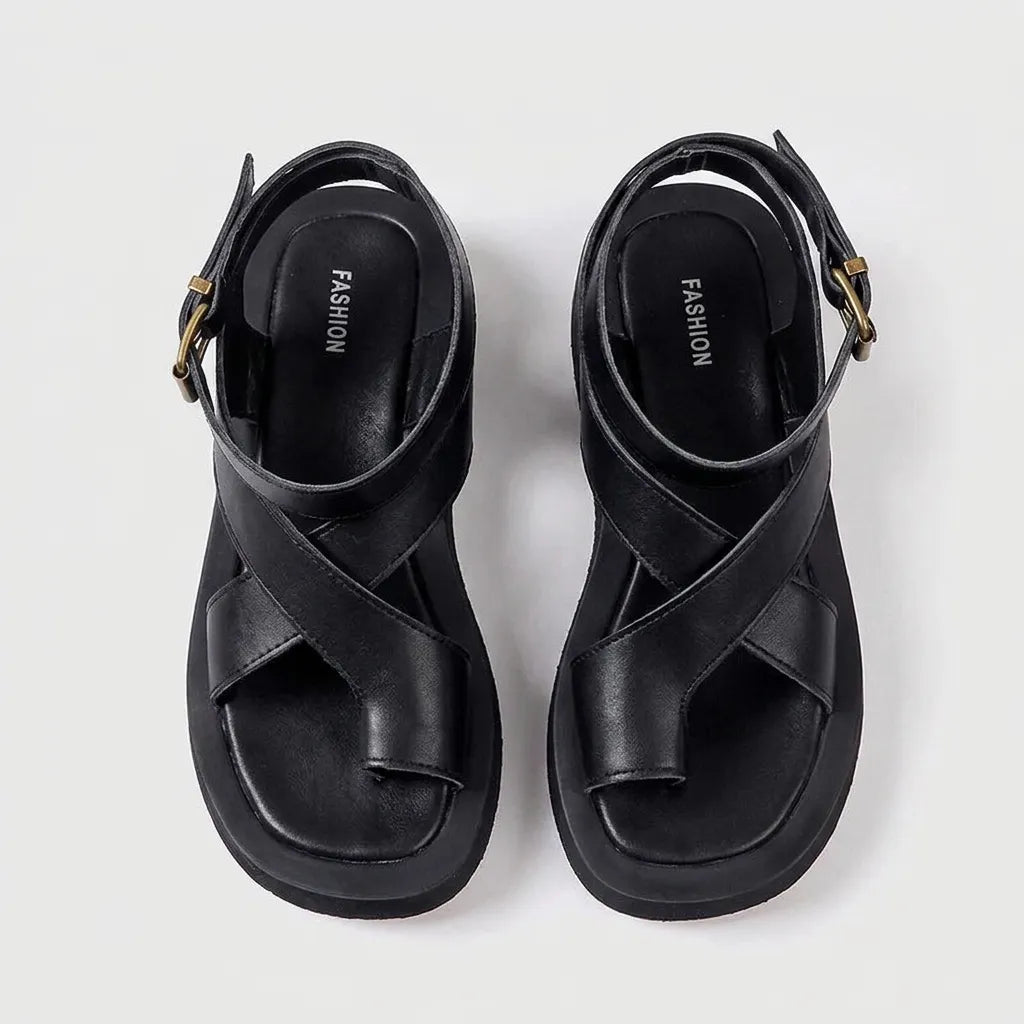 LEATHER SANDALS-ROMA-1920 BLACK SERIES