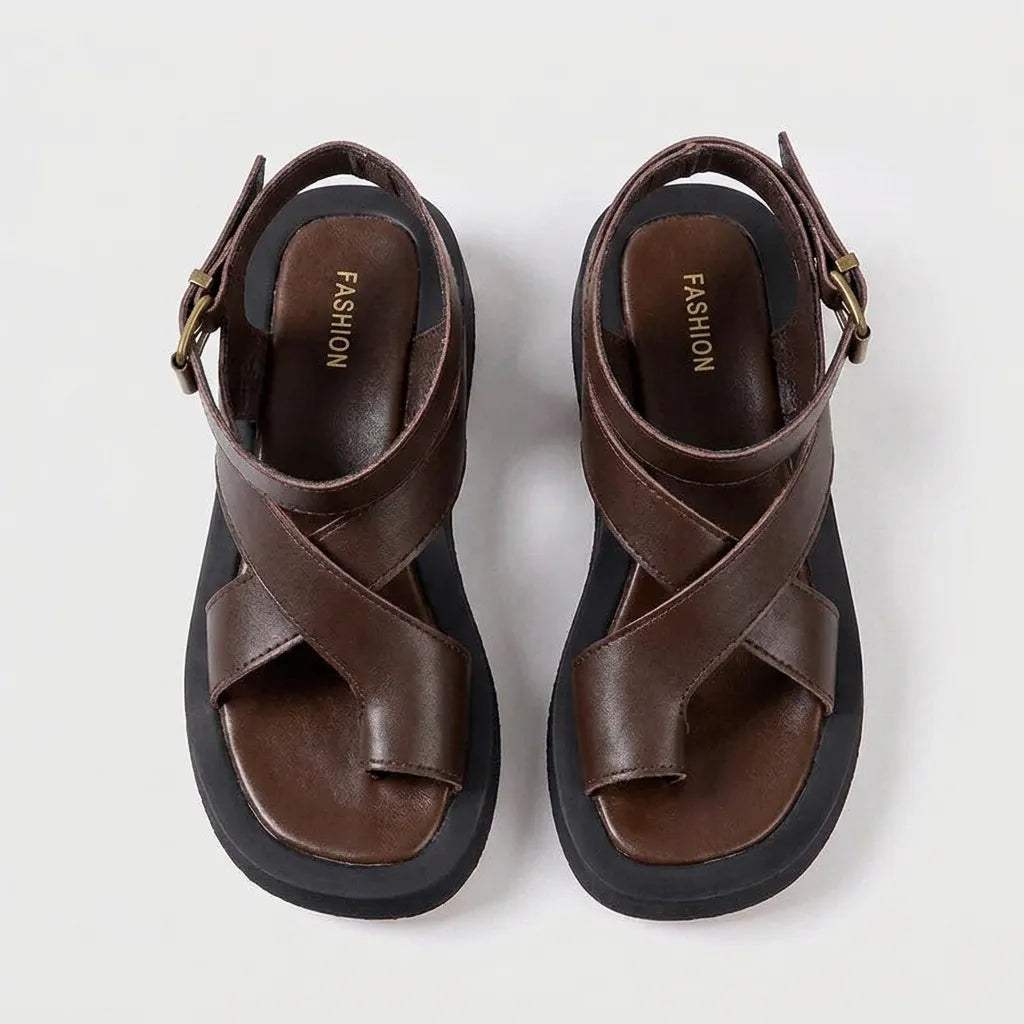 LEATHER SANDALS-ROMA-1920 BLACK SERIES