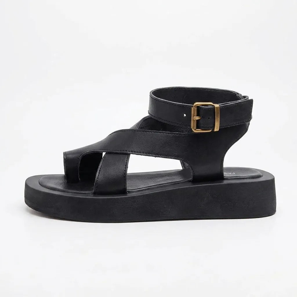 LEATHER SANDALS-ROMA-1920 BLACK SERIES